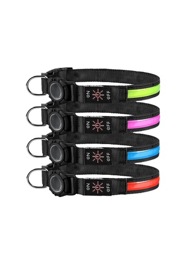 Geeroyoo Su Gece Görünürlüklü, Su Geçirmez, Takip Özellikli Köpek Tasması - Usb-c Şarjlı, 3 Boyut Seçeneği Altın