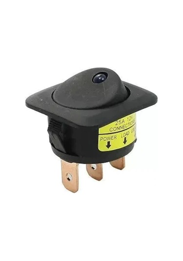 Powermaster Ic-132d Işıklı 3 Pinli 12 Volt 25 Amper Açma-kapama Anahtarı Kırmızı