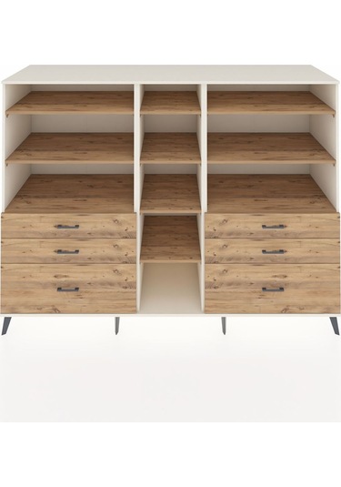 Kronos Dolap 10 Raflı 6 Çekmeceli 220x59x163 Aytaşı-çam Aytaşı-çam