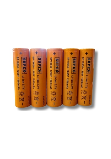 Sp-18650-1200f 3.7v 1200mah Li-ion Pil Başlıksız 5'li
