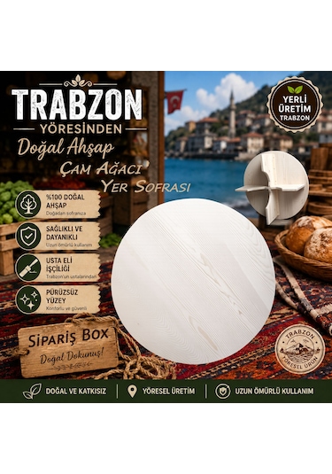 Doğal Masif Çam Çok Amaçlı Ahşap Yer Sofrası