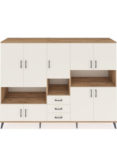 Hyperion Dolap 13 Raflı 3 Çekmeceli 9 Kapaklı 220x44x163 Çam-ayta Çam-aytaşı