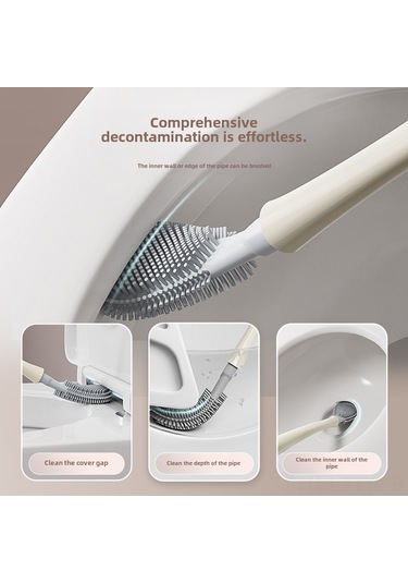 Dianziye Hayan Duvar Tipi Tuvalet Fırçası - Uzun Kollü Ev Kullanıma Uygun Tam Temizlik - Ölçüsüz Açılar - Seramik Beyaz Diğer