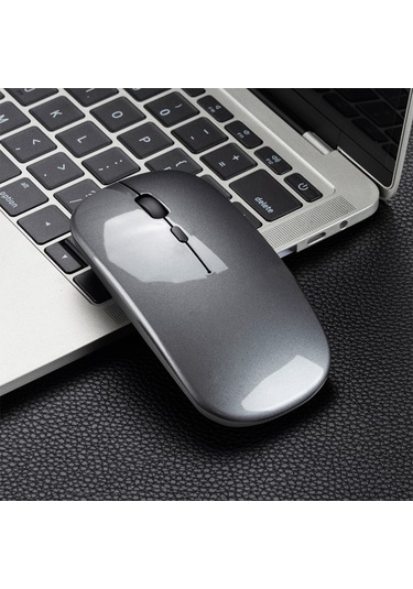 Moveevo Ergonomik 2.4g Kablosuz Mouse - Sessiz Tıklama, 10m Mesafe, Şarj Edilebilir Batarya, Gri Optik