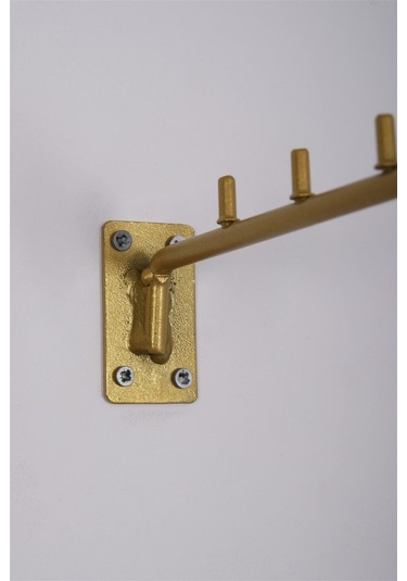 Duvara Monte Düz Gold 8'lik Telden Tekstil Askısı Baston Renkli