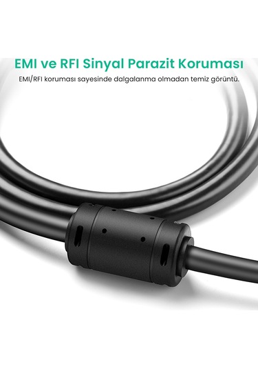 Ugreen Vga Görüntü Aktarma Kablosu 5 Metre, Siyah, 11632