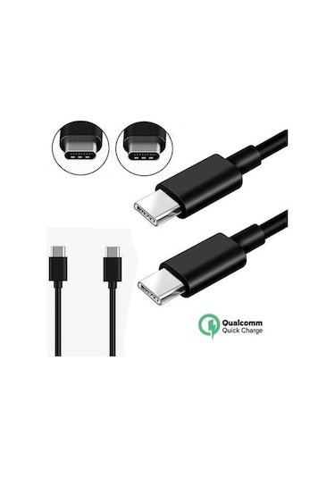 Wozlo Iki Ucu Type-C Hızlı Şarj Data Kablosu Type C Kablo 1M (533636179)