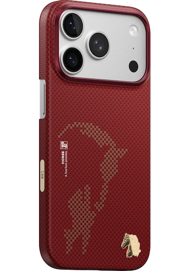 Apple Uyumlu iPhone 17 Pro Max Blaze Steed Aramid Fiber Magnetic Case Şeffaf