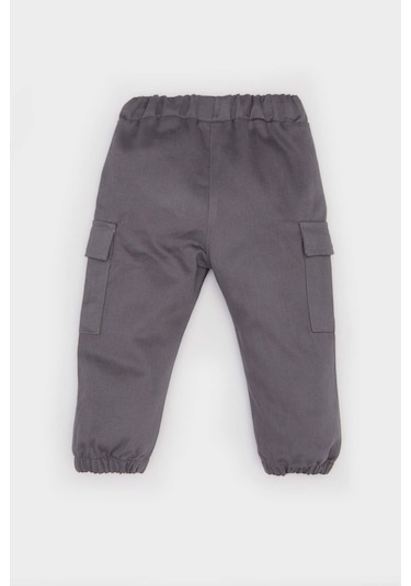 DeFacto Erkek Bebek Beli Paçası Lastikli Cepli Gabardin Pantolon E2010A525SPGR452 Gri