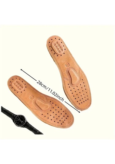 Fochsia 4 Parça 2 Çift Eu43 Doğal Deri Ayakkabı Astarı Ter Koku Önleyici Esnek Tabanlık