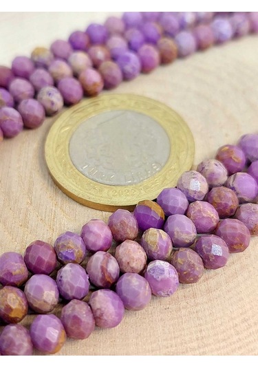 Lepidolit Taşı Rondela Faset Kesim Dizi 4 5mm 45232