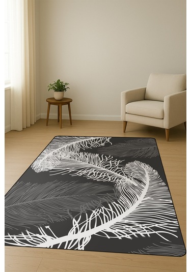 Modern Desenli Dijital Baskı Kaymaz Taban Halı H0957 Renkli