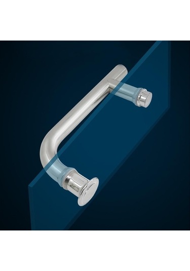 Pazly 2 Delikli 145mm Paslanmaz Duş Kapı Kolu, Dayanıklı, Kolay Kurulum, Şık, Krom Kaplama, 200mm Uzunluk