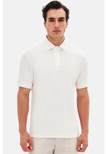 Twn Slim Fit Ekru Pike Dokulu T-shirt 4ec146011784m Ekru