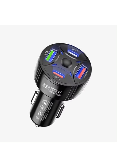 P48 4 İn 1 Pd20w + Qc3.0 Araç İçi Çakmaklık Hızlı Şarj Başlığı