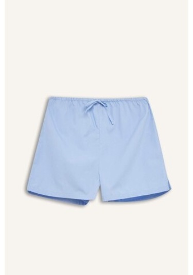 Defacto Fall İn Love Çizgili Kısa Boy Poplin 2li Şort Alt E2458ax24aube757 Mavi