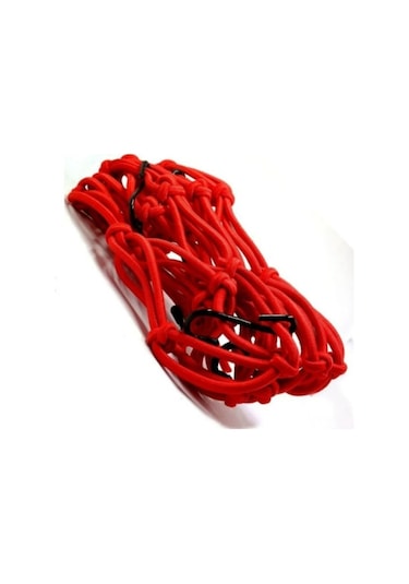 Motosiklet Bagaj Filesi Ahtapot 16 Gözlü Motor Kask Bağlama Eşya Taşıma Filesi Kırmızı Çok Renkli