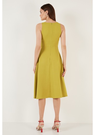 Lela Bayan Elbise 6051963 Yağyeşili Yeşil