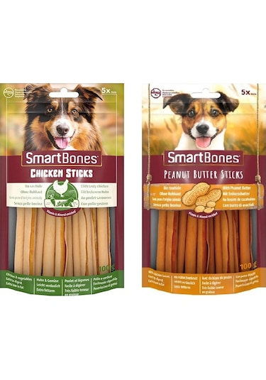 Smartbones 2 Çeşit Karma Stick Köpek Ödülü 5 Li 100 Gr. X 2 Adet