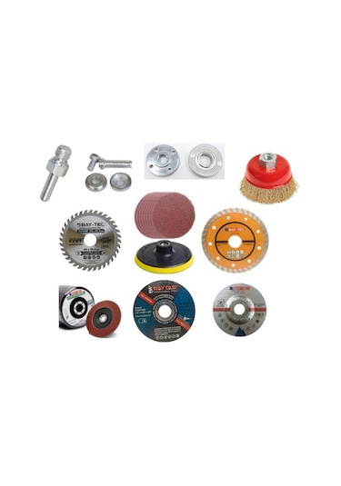 11'li Taşlama Ve Kesme Disk Seti Ve Bağlantı Aparatları
