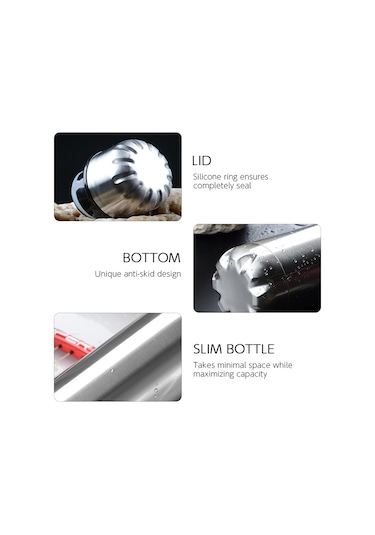 Aubyhe 500ml Paslanmaz Çelik Vakumlu Termos Bardak, Isı Ve Soğuk Saklama, Sızdırmaz Seyahat Kupa, Siyah Siyah