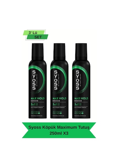 Syoss Köpük Maximum Tutuş Saç Spreyi 3 x 250 ML