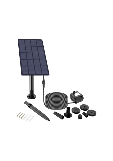 Güneş Çeşmesi 1.5w Elektrikli Su Pompası Açık Bahçe-siyah