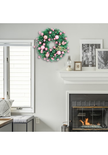 Ön Kapı 19.7" Yapay Noel Çelengi Altın Ve Gümüş Top