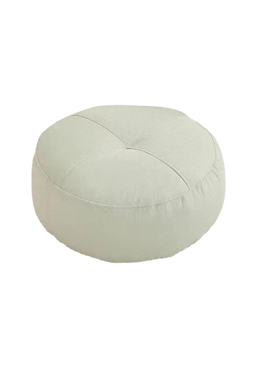 Homyl Yuvarlak Yer Minderi Dekoratif Meditasyon Oturma Beyaz