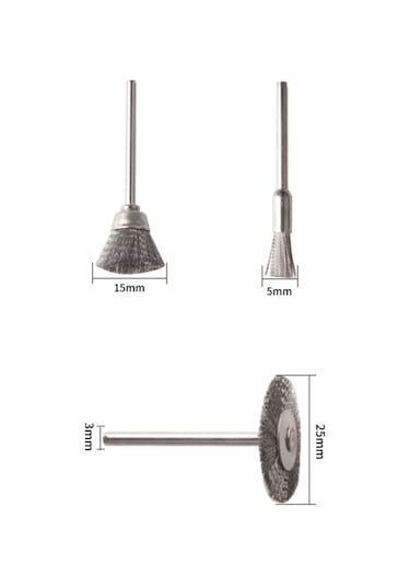 Hallow 45 Parça Paslanmaz Çelik Tel Fırça Tekerlek Seti 1/8'' E19615