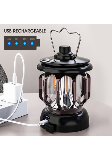 Geeksen Yeşil Led Kamp Lambası, Şarj Edilebilir, 6-24 Saat Süre, 20-280 Lumens Işık, Demir+abs Malzeme Çok Renkli