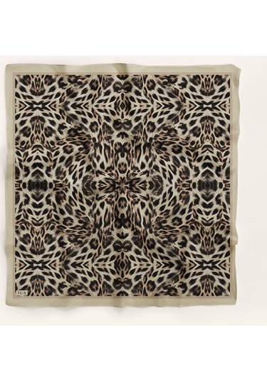 Leo Desen 90x90cm Organic Twill Eşarp/fular Bej