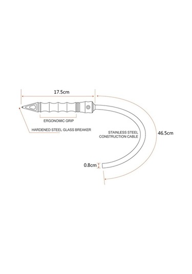 Fortunelane Kemerli Savunma Çekiçi - Çelik Tel Kalkan, Araba Camı Kırıcı, Acil Kaçış Aleti Siyah Siyah