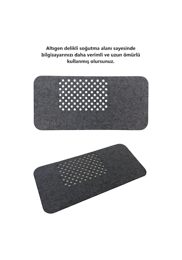 Çalışma Masası Düzenleyici Keçe Bilgisayar Mouse Pedi Masa Üstü Düzenleyici Mat 70x32 Cm K. Gri