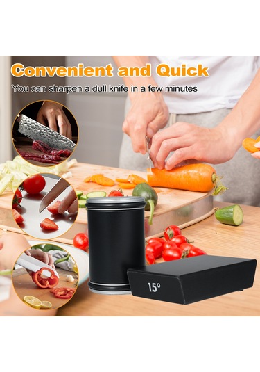 Youtek "ahşap Bıçak Bileme Aleti - 15 Ve 20 Açılı 2 Taş Bloklu Profesyonel Mutfak Bileyici"