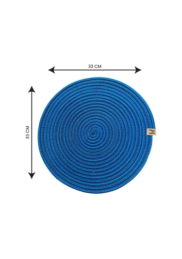6 Lı Yuvarlak Supla Takımı Kolay Temizlenebilir, Modern Sofralar İçin Petrol Mavisi