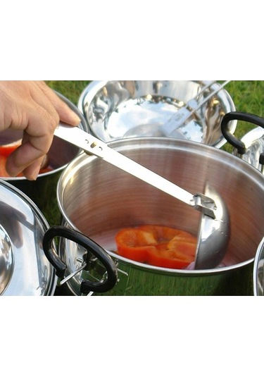 Pazly Katlanabilir Çorba Kaşığı - Paslanmaz Çelik Kamp Seyahat Çorba Kaşığı Gümüş Gümüş