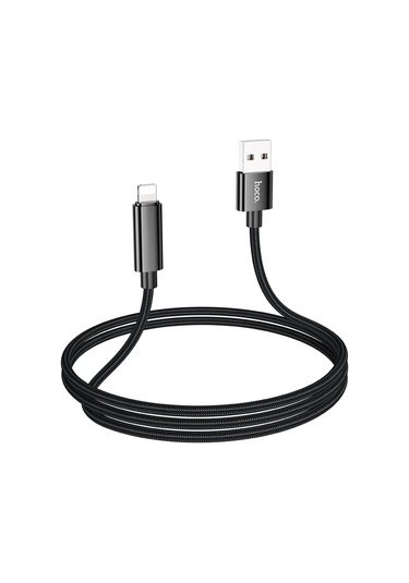 Hoco U125 Benefit USB to Lightning Şarj Data Kablosu Siyah 1.2 M