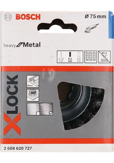 Bosch - X-LOCK - Heavy Serisi Metal İçin Burgulu Tel Fırça 75*0,5 mm