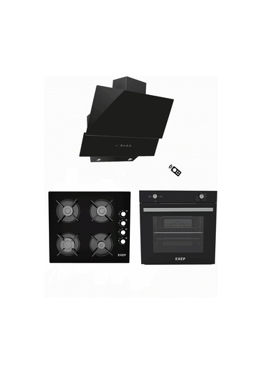 Exep Smart EF-200 - EO-320 - ED-402 Siyah Ankastre Set