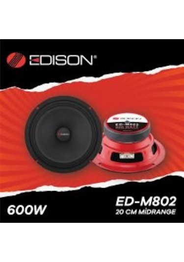EDİSON ED-M802 20 CM MİDRANGE 600 WATT OTO HOPARLÖR