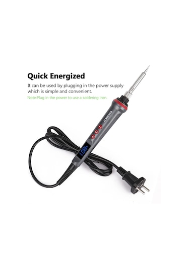 Jms Handskıt 90w Led Dijital Havya Seti Ayarlanabilir Sıcaklık Elektrikli Havya 4 Tel