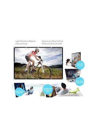 Lemestar 70 İnç Taşınabilir Hd Projeksiyon Perdesi - Katlanabilir, Dayanıklı Ve Hafif Ev Sineması İçin