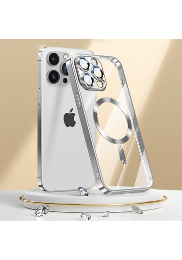 İphone 15 Pro Max Kılıf Kamera Lens Hoparlör Koruma Magsafe Şarj