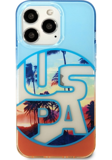 Apple Uyumlu iPhone 14 Pro Max Case U.s. Polo Assn. Color Leaf Printed Design Cover Turuncu