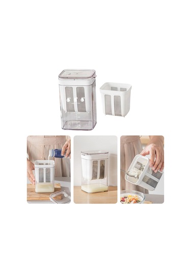 Homyl Gıda Süzgeci Yoğurt Filtresi Soya Ev Suyu İçin Yeniden Beyaz