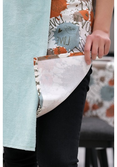 Damla Sıvı Geçirmez Masa Örtüsü Ve Mutfak Önlüğü Seti Runner Masa Örtüsü Modelleri Gri