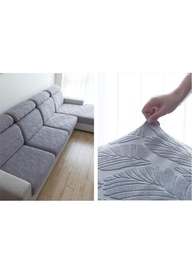 Kahve Kanepe Örtüsü Elastik Kaymaz Kolay Temizlenebilir İnce İşçilik Yaprak Desenli Kanepe Örtüsü Ev Yaşamı D