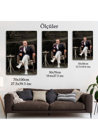 Mustafa Kemal Atatürk'ün Sandalyede Oturan Tablosu -6379 35 X 50