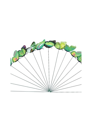 Suntek 24x Kelebek Bahçe Kazıkları Eve Taşınma Patio Yeşil